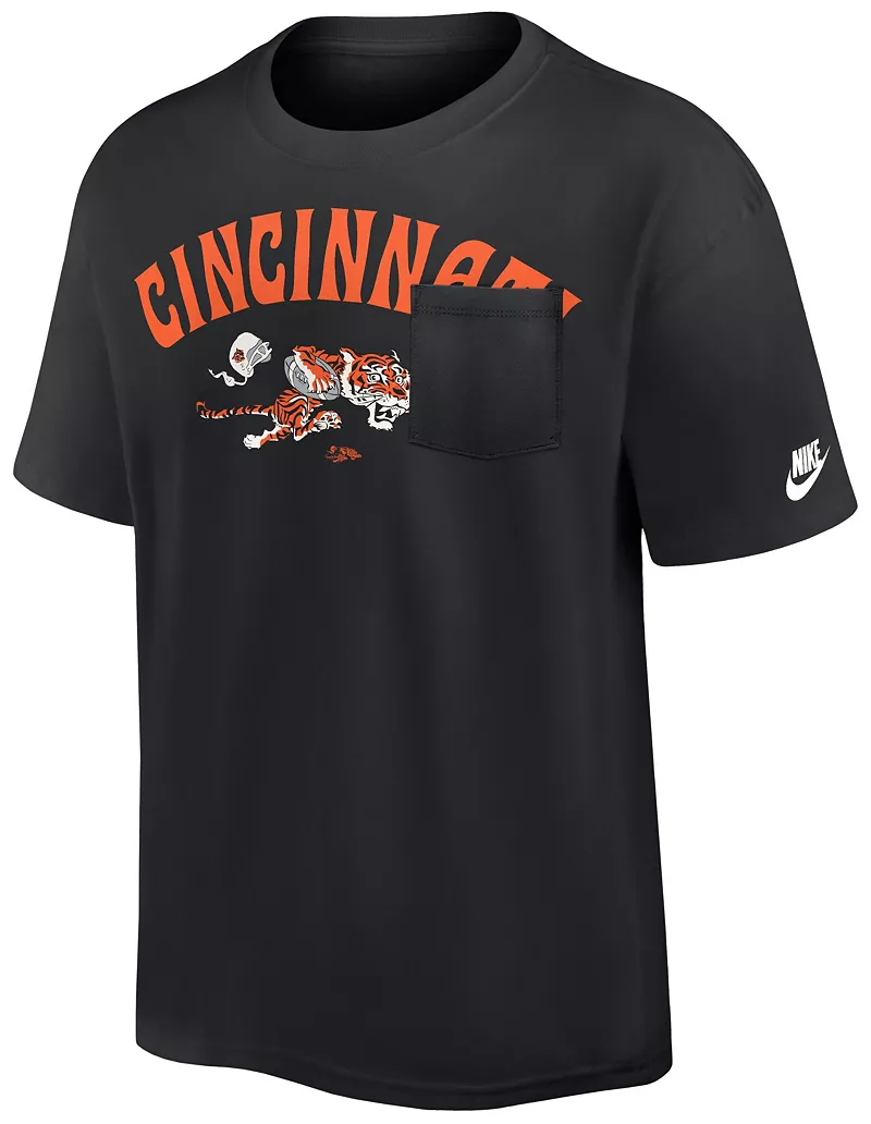 

Мужская черная футболка с карманами Nike Cincinnati Bengals Rewind 90
