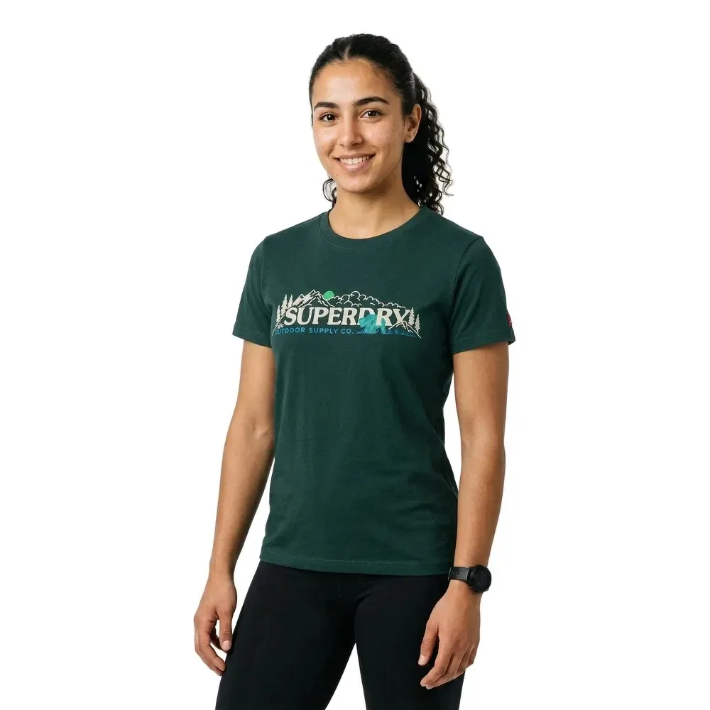 Футболка с коротким рукавом Relaxed Superdry, зеленый — фото 3