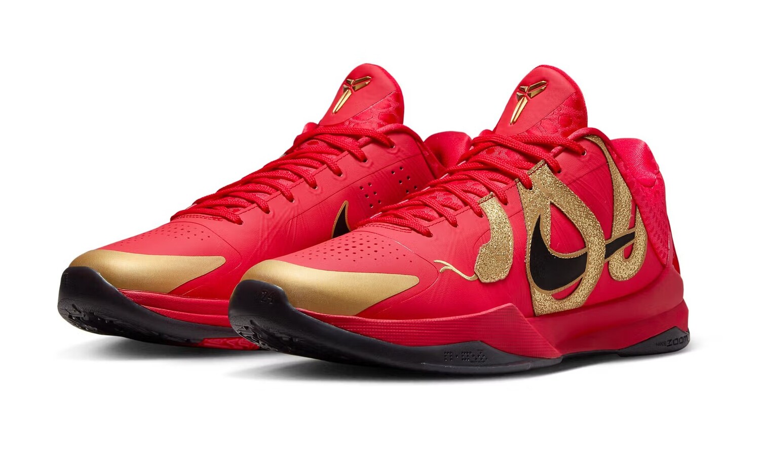 Баскетбольные кроссовки детские Nike Kobe V Protro "Year of the Mamba", красные — фото 2