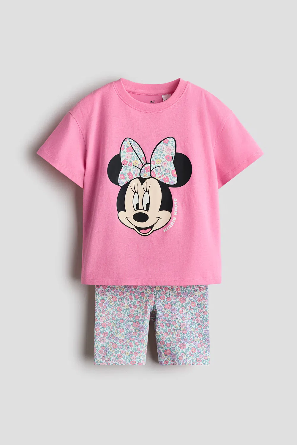 Хлопковый комплект из 2 предметов с принтом H&M, Schockrosa/Minnie Maus
