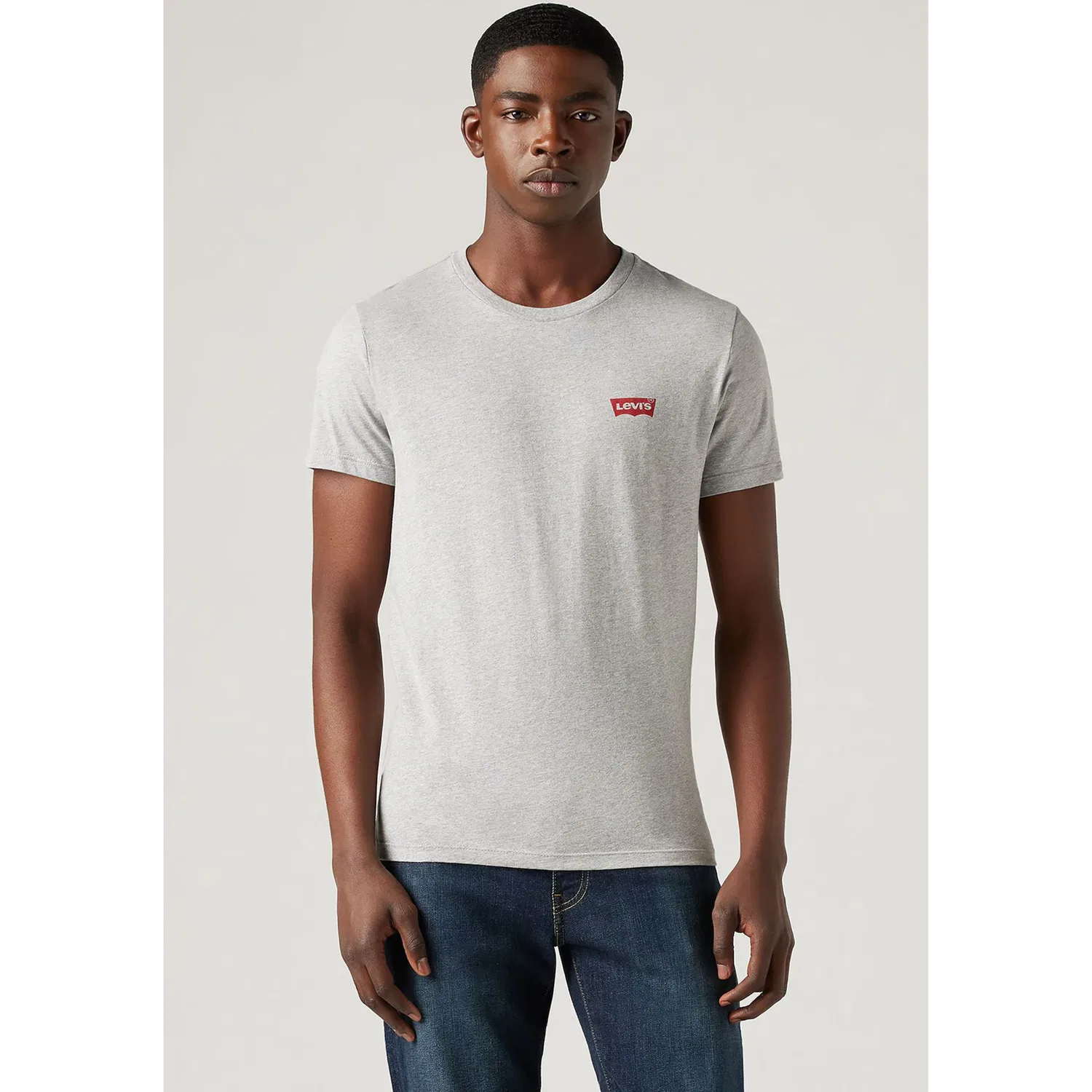 Мужская классическая хлопковая футболка футболка Levi's, Grey Heather — фото 3