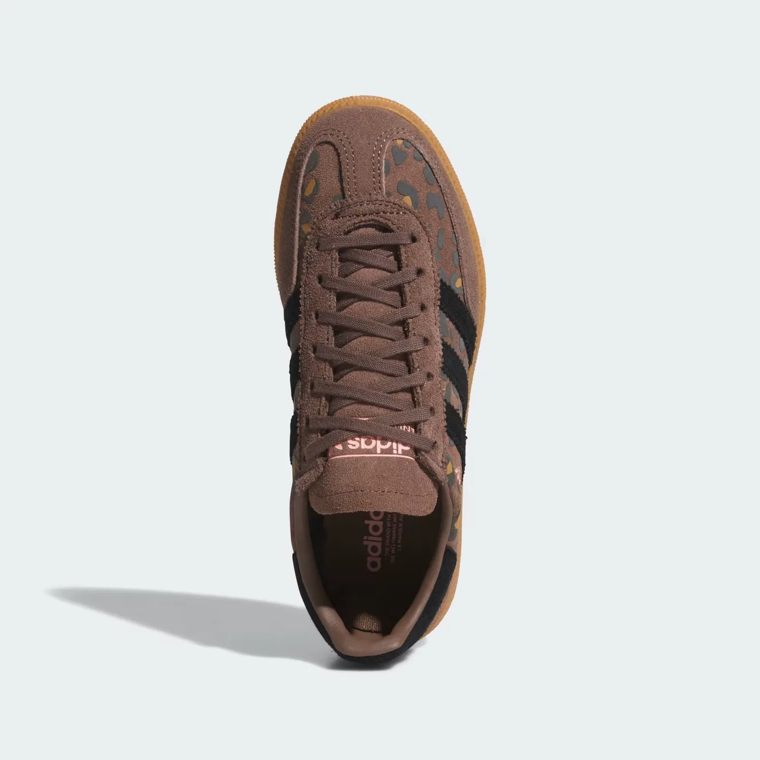 Детские кроссовки с леопардовым принтом Handball Spezial Adidas Originals, Earth Strata/Core Black/Glow Pink — фото 2