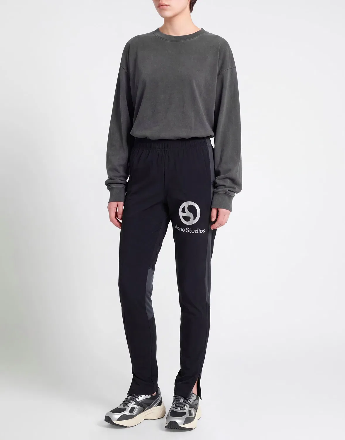 Женские спортивные штаны с принтом Acne Studios, черный — фото 2