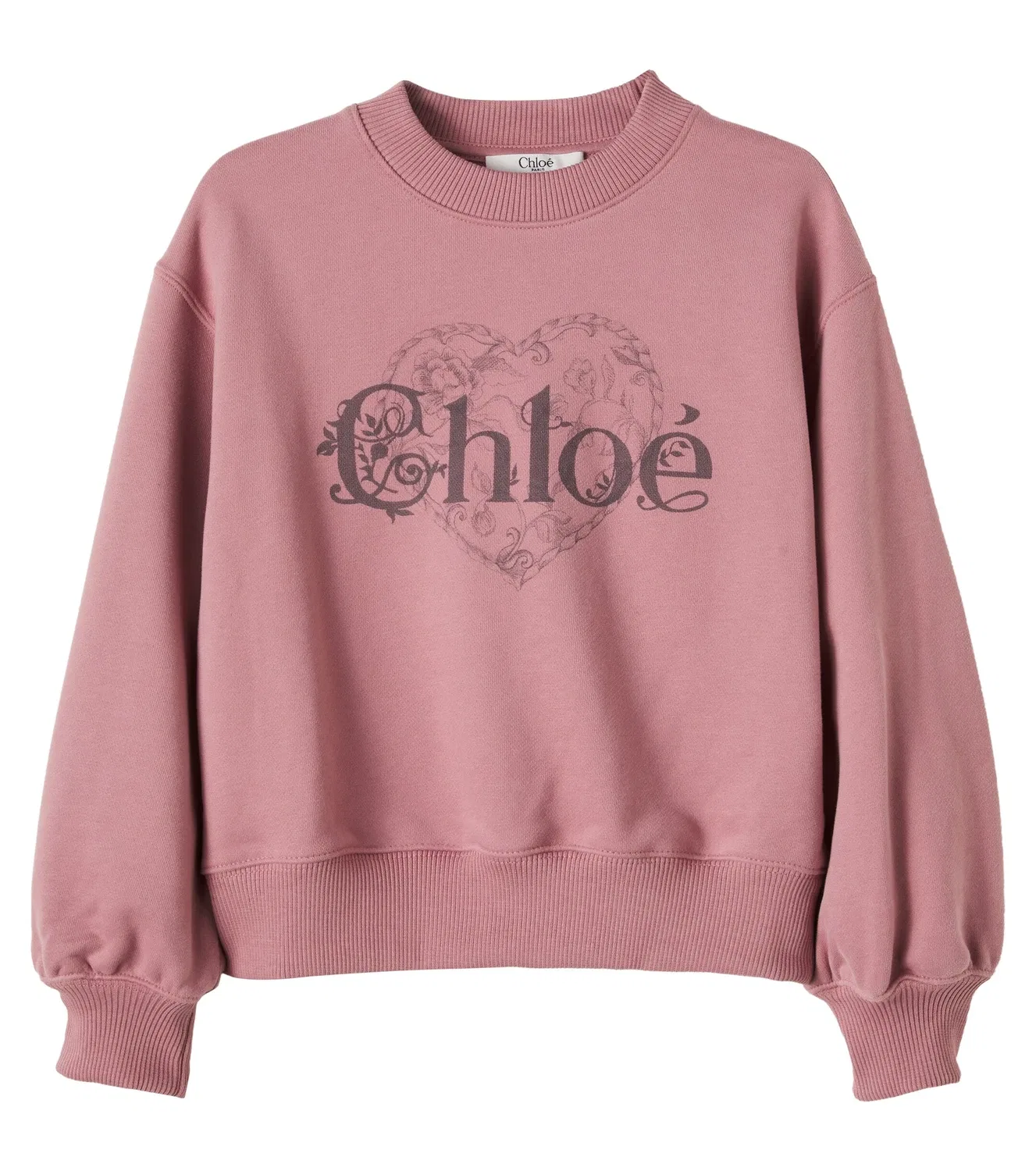 Свитшот хлопковый Chloé Kids, Rose Vintage