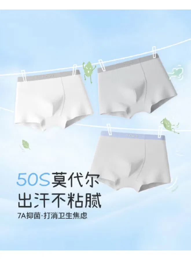 Шорты-боксеры бесшовные из модала, комплект из 3 штук Long Time Companion, серый