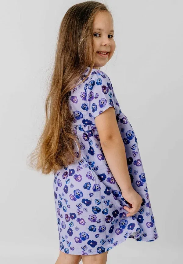 Платье с цветочным принтом Violas-dress Walkiddy, purple, фиолетовый — фото 2