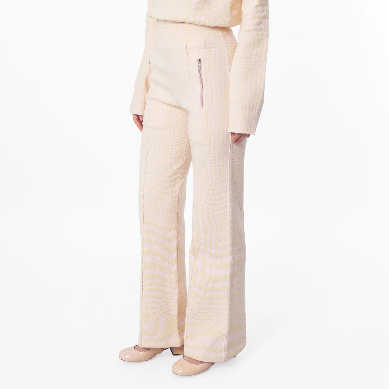 Брюки с жаккардовым узором «гусиная лапка» Houndstooth Jacquard Wool-Blend Burberry, Cameo Ip Pattern — фото 3