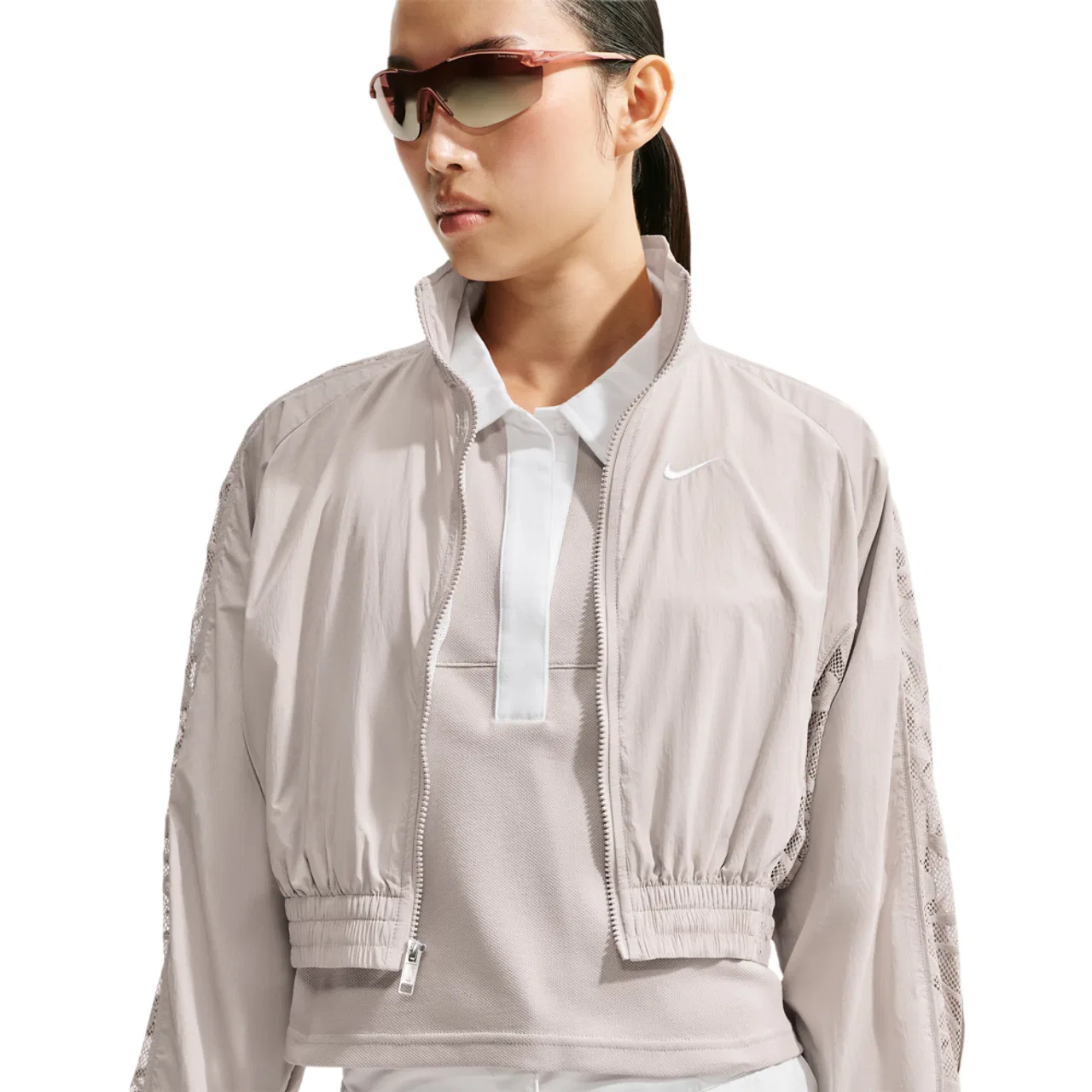 Женская куртка с кружевными вставками Nike Lace Inset Track Jacket, Cream Ii/White/Cream Ii