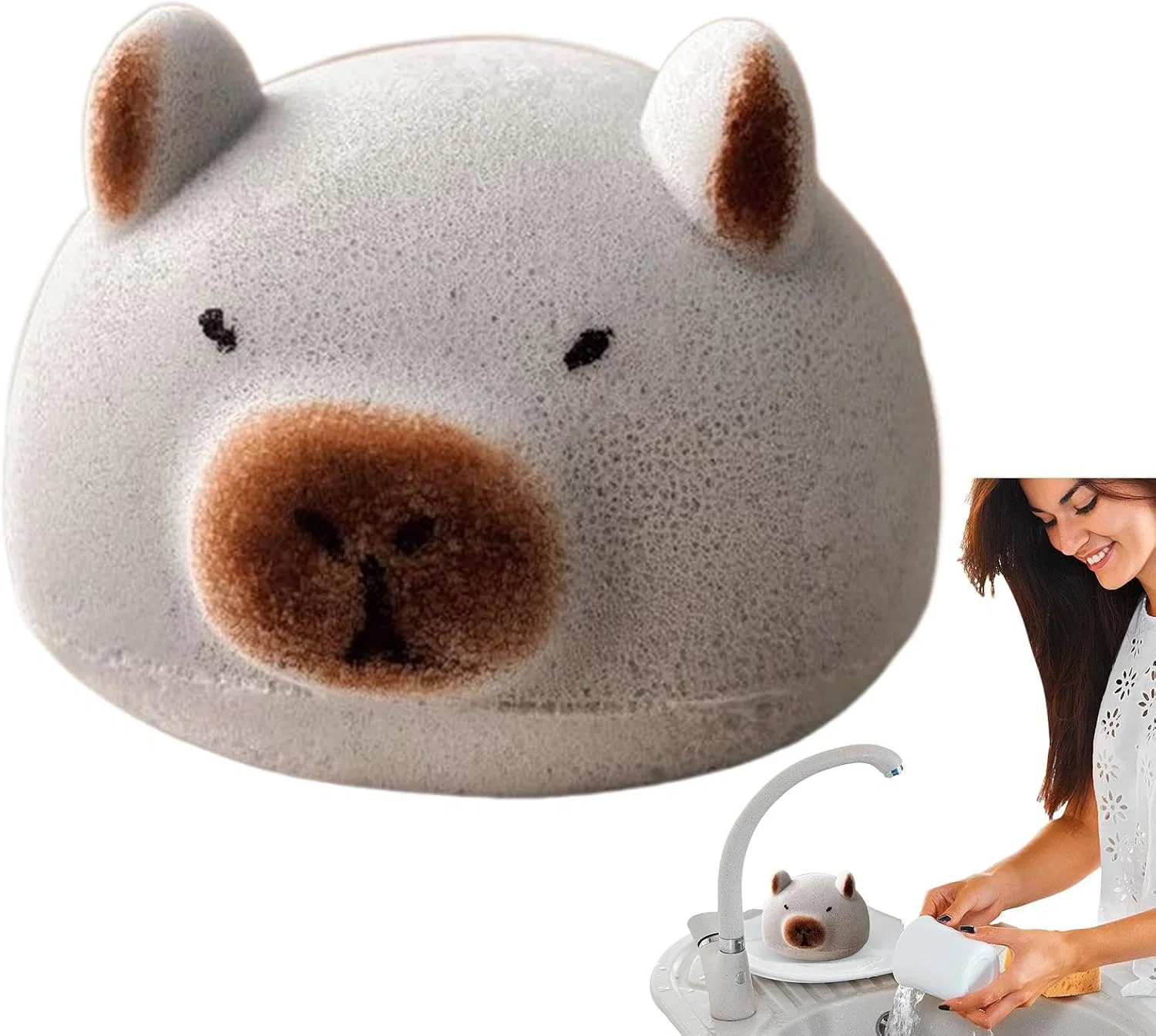 Губка для душа Capybara, серая Generic