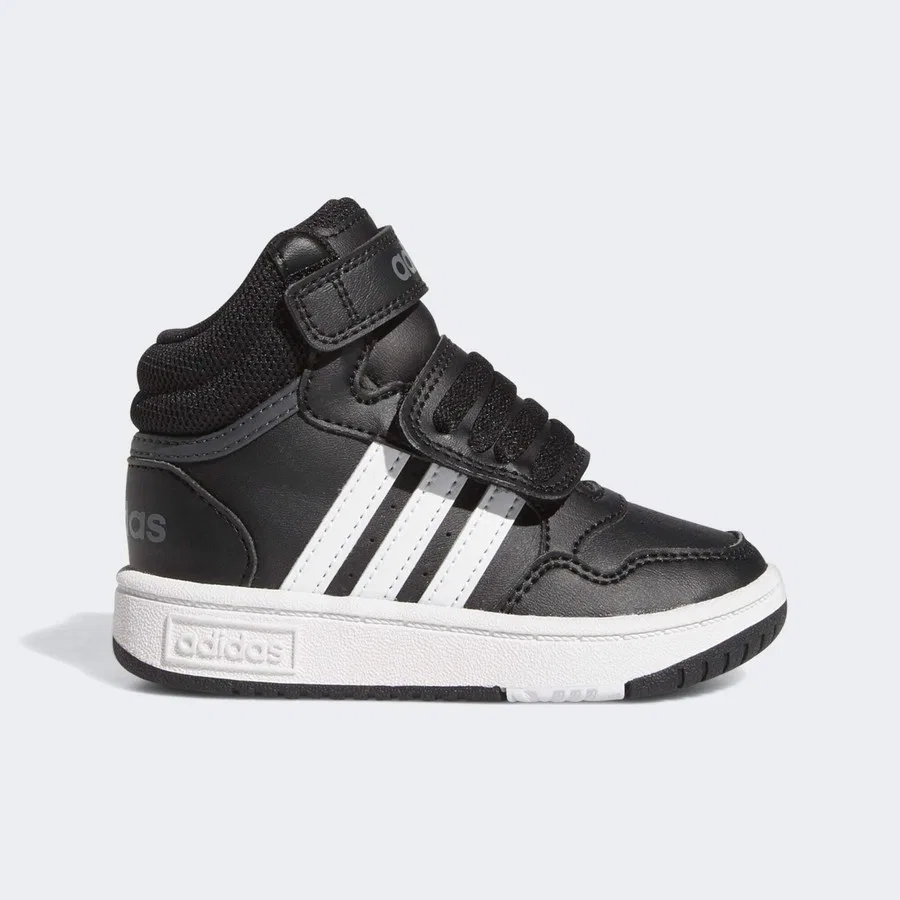 Детские кроссовки с полувысоким силуэтом Sportswear GW0408 Hoops Mid Shoes adidas, Черно-белый