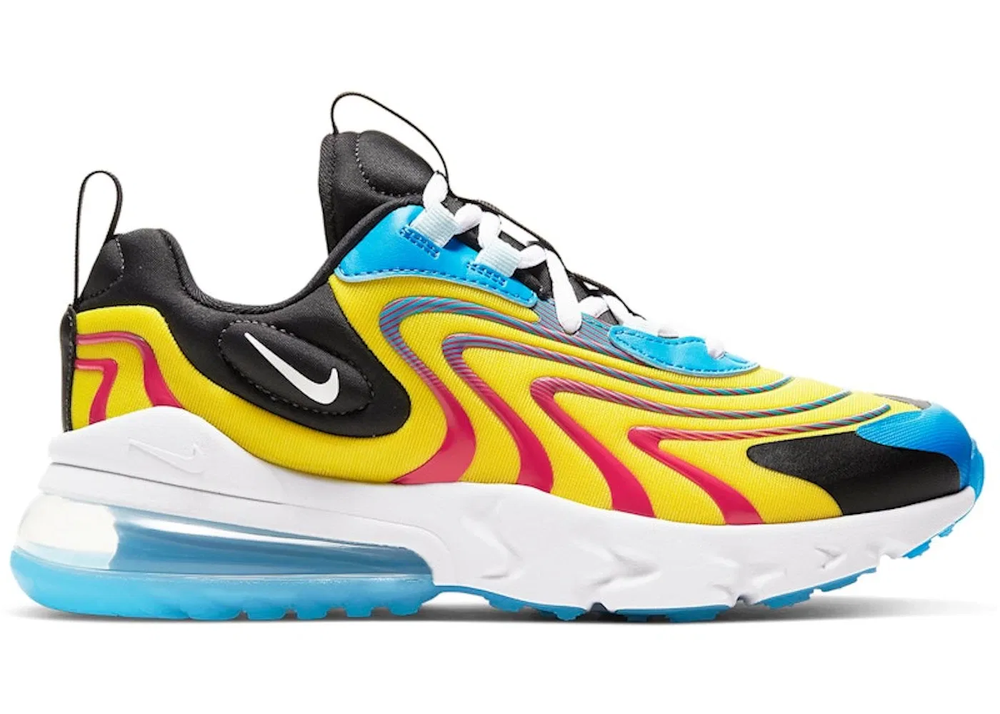 Детские кроссовки Lifestyle Nike Air Max 270 React, Yellow/Red-Blue-Black-White