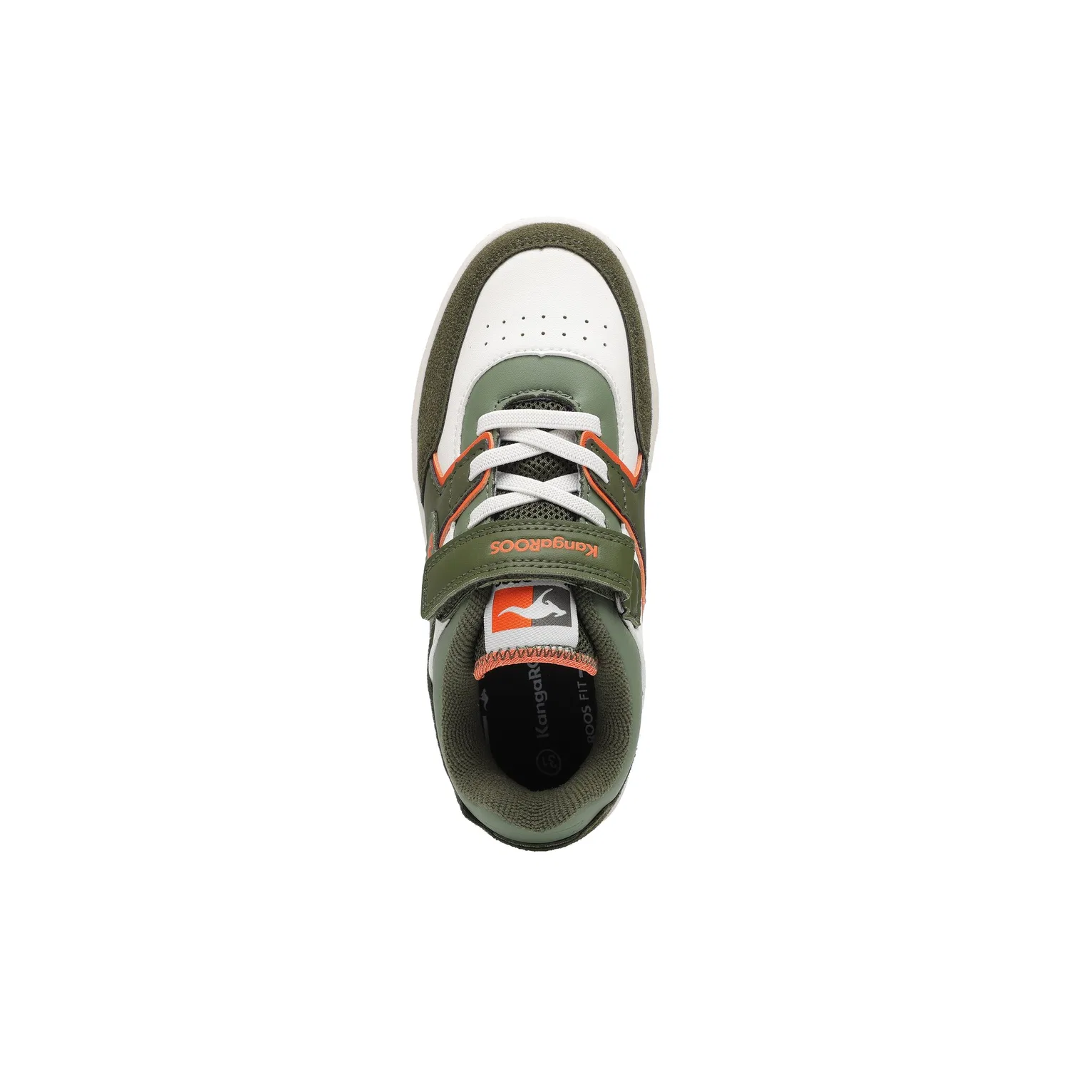Детские кроссовки с Klettverschluss KangaROOS, Military Green/Flame — фото 4