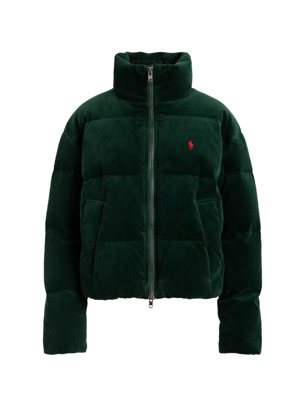 Вельветовый пуховик Polo Ralph Lauren, зеленый