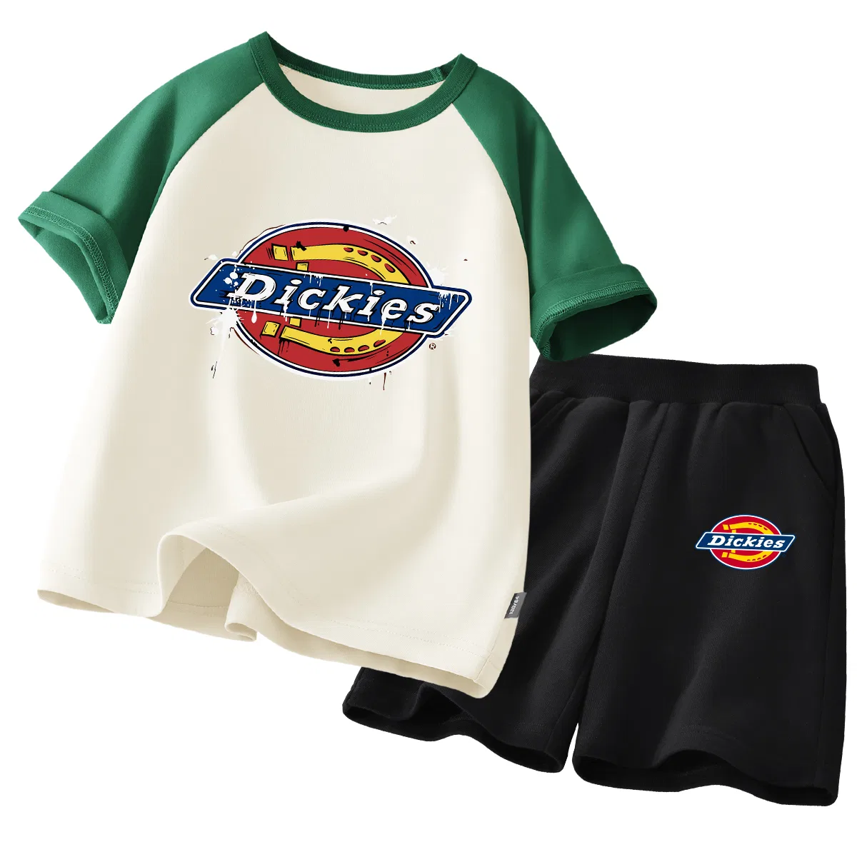 Детский спортивный комплект с принтом Spray Graffiti Dickies, Jasper White/Spicy K Black