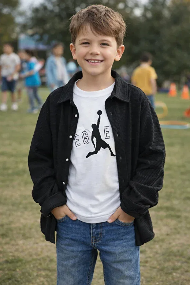 Детский комплект рубашек для мальчиков хлопковый Yalçınoğlu Kids, Black
