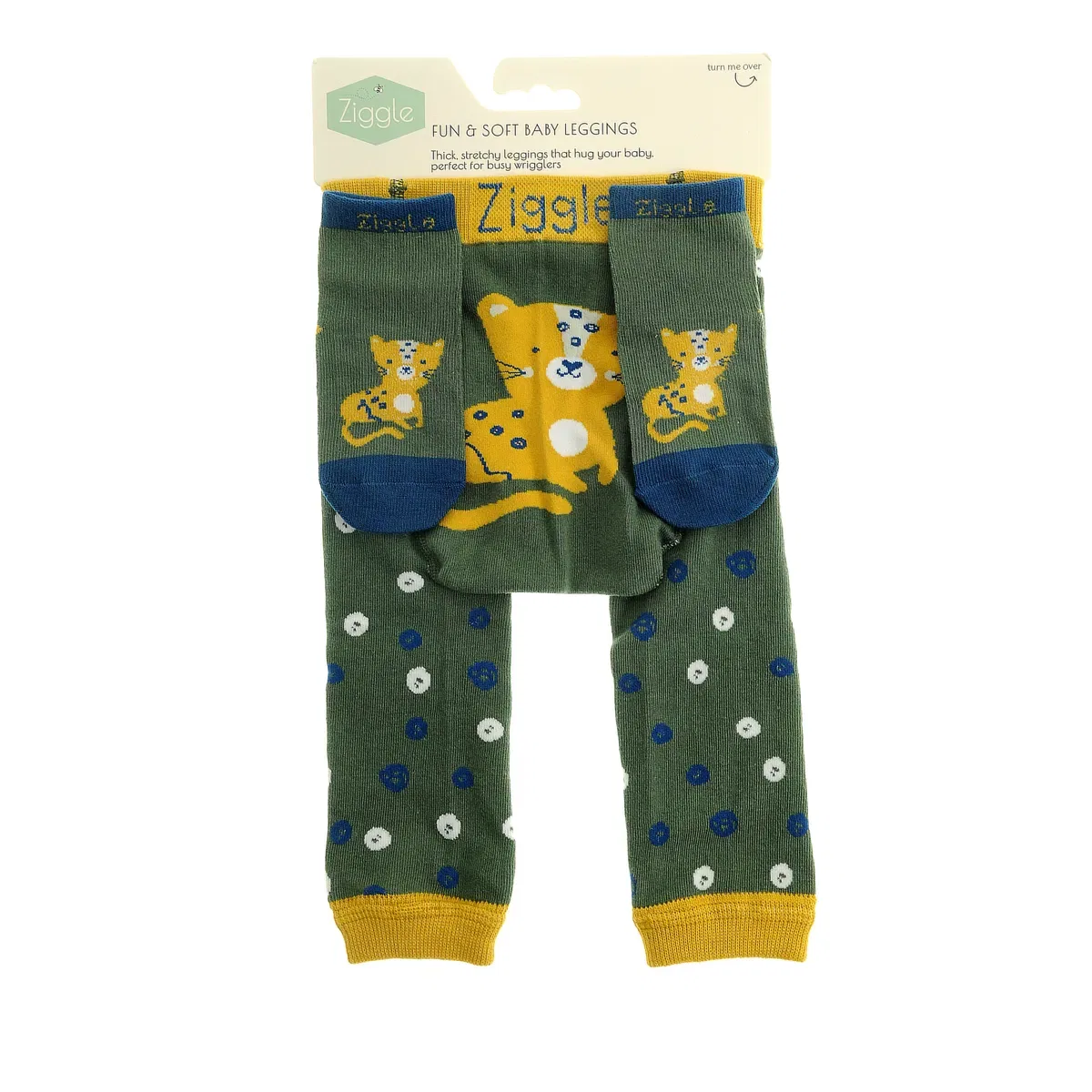 Детский комплект леггинсов и носков Savanna Leopard Ziggle, Green