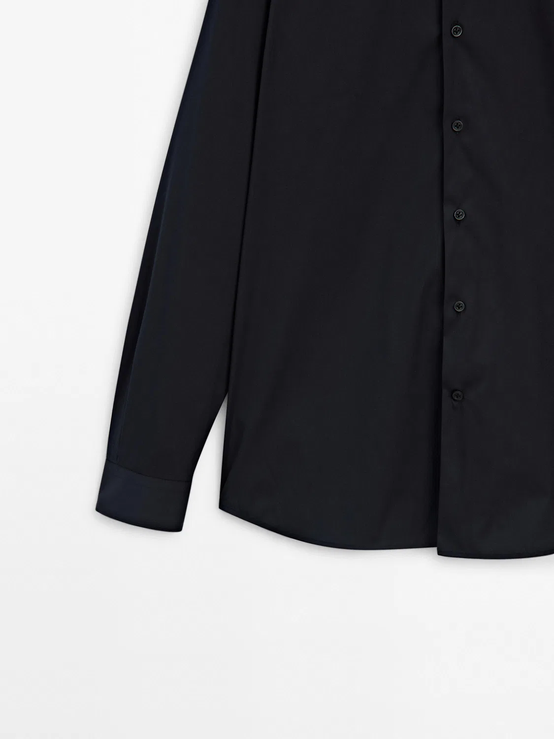 Облегающая эластичная рубашка Massimo Dutti, темно-синий — фото 4