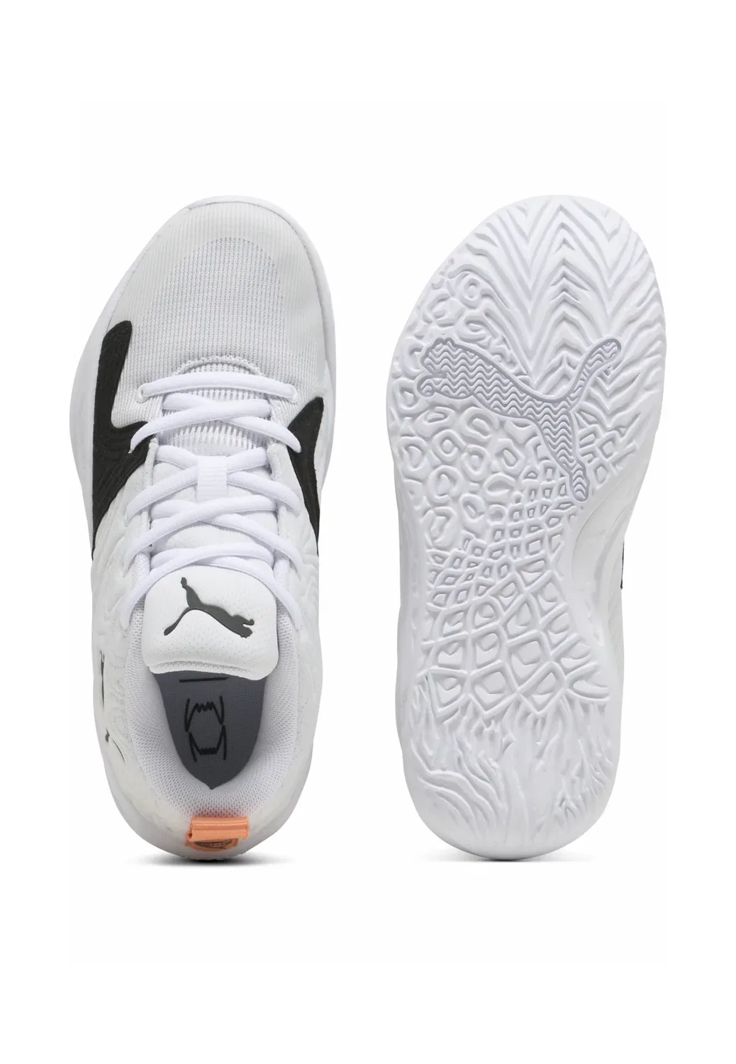Баскетбольные кроссовки Court Pro 3 Mid унисекс - баскетбольная обувь Puma, White- Black-Melon Glow — фото 3