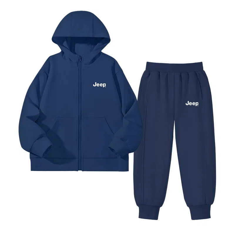 Детский спортивный костюм с капюшоном Navy Blue/E White Logo K, Jeep