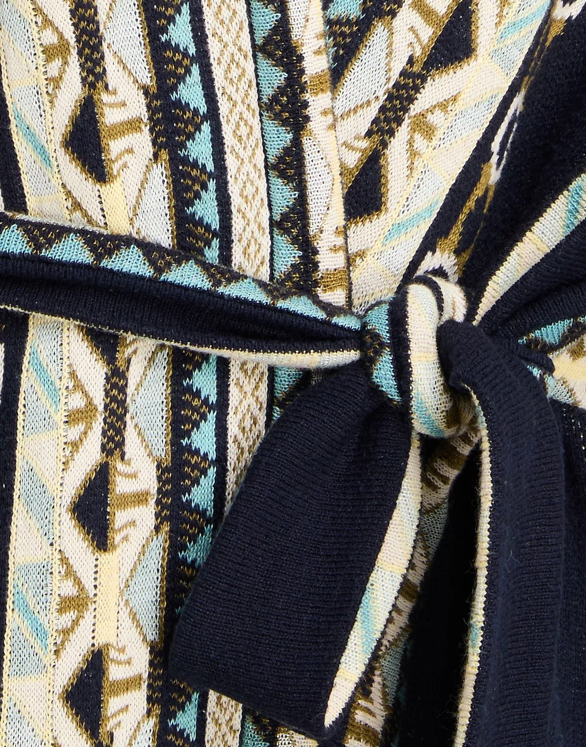 Женское пальто с ремнем Jacquard-knit Etro, темно-синий — фото 4