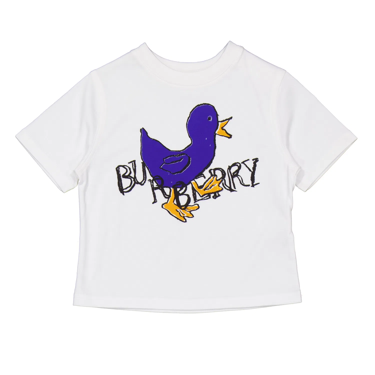 Футболка хлопковая с принтом Toddler Cedar Duckling Burberry, White Cn