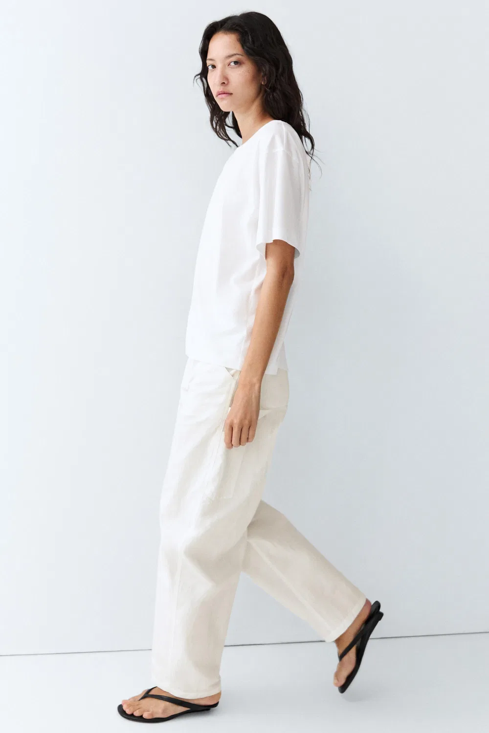 Футболка Massimo Dutti 100% Cotton Short Sleeve, белый — фото 4