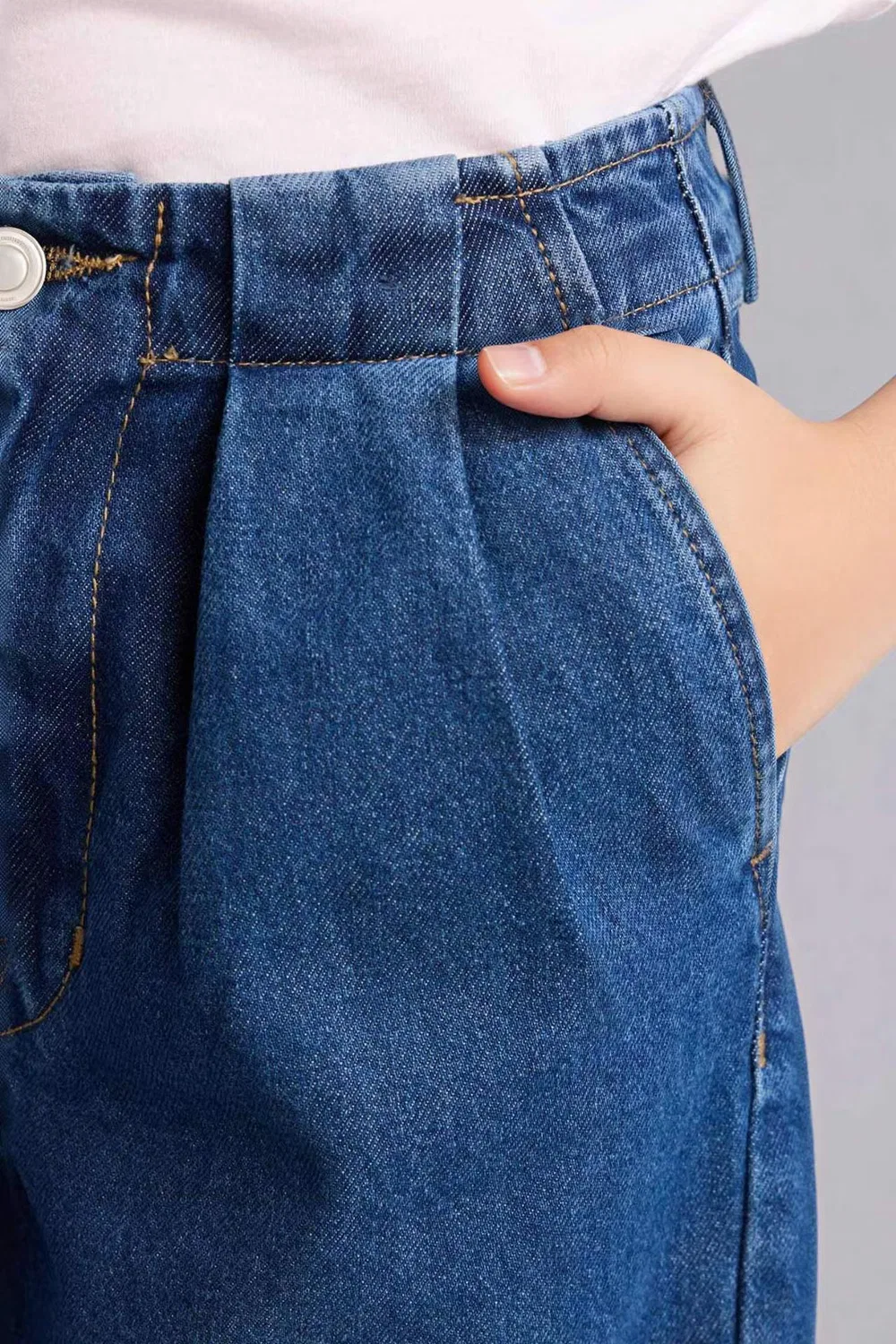 Джинсы-клеш широкие хлопковые Girl wide leg jeans Defacto, синий — фото 4