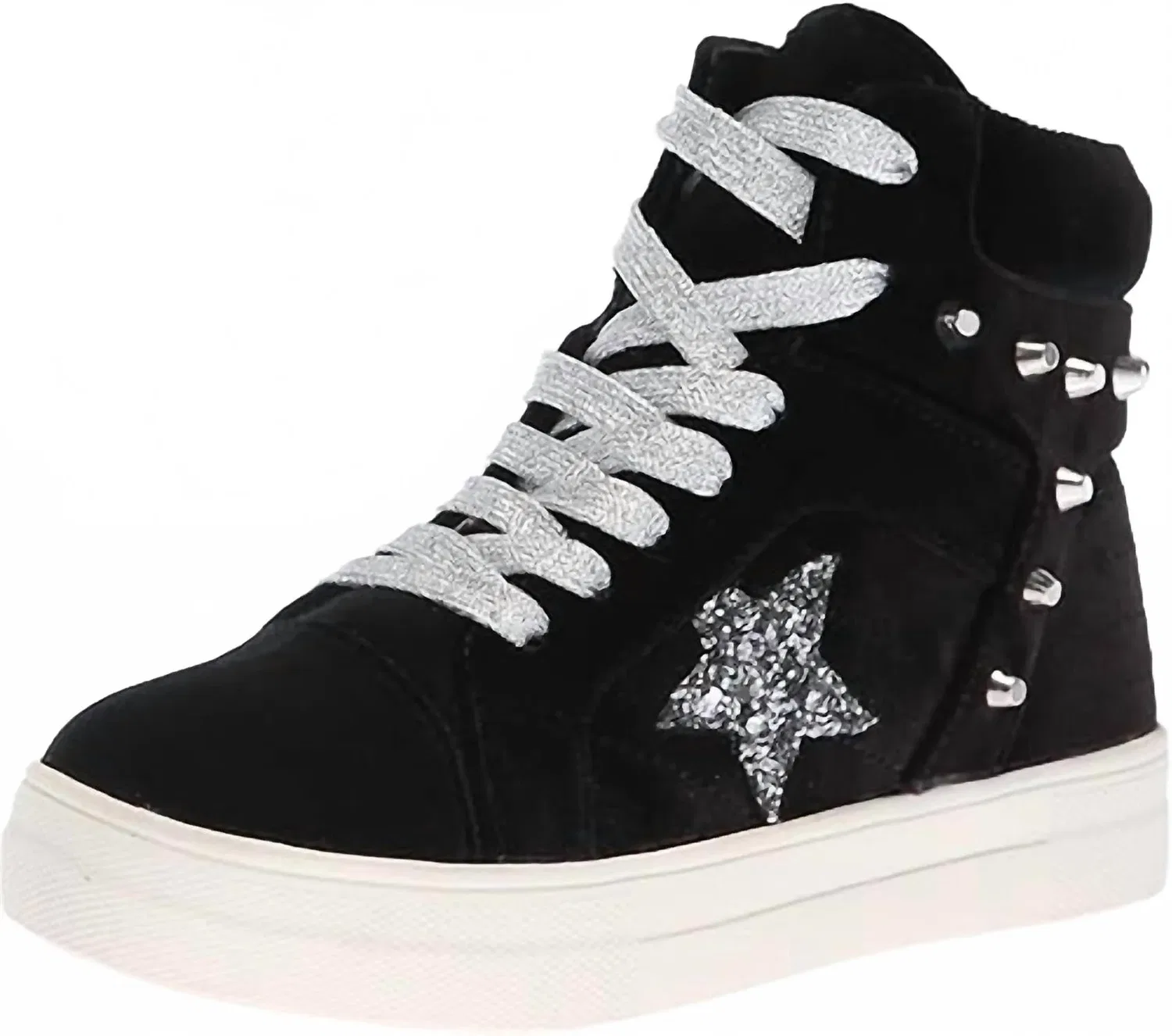 Детские кроссовки для девочек на высоком ходу с бархатной отделкой Ima High-Top Sneakers Nina, Black Velvet