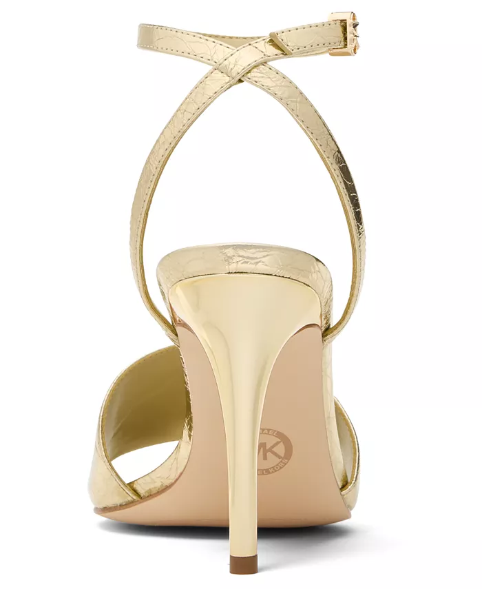 Женские босоножки на каблуке Michael Kors Elyse Michael Kors, золото — фото 3