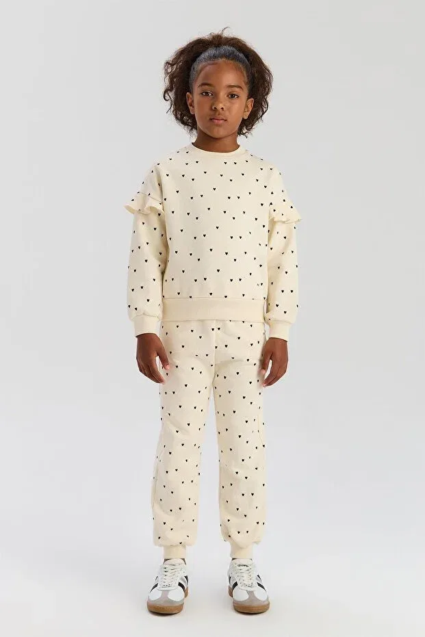Детский комплект спортивного костюма для девочек с принтом Tyess Basic, Patterned