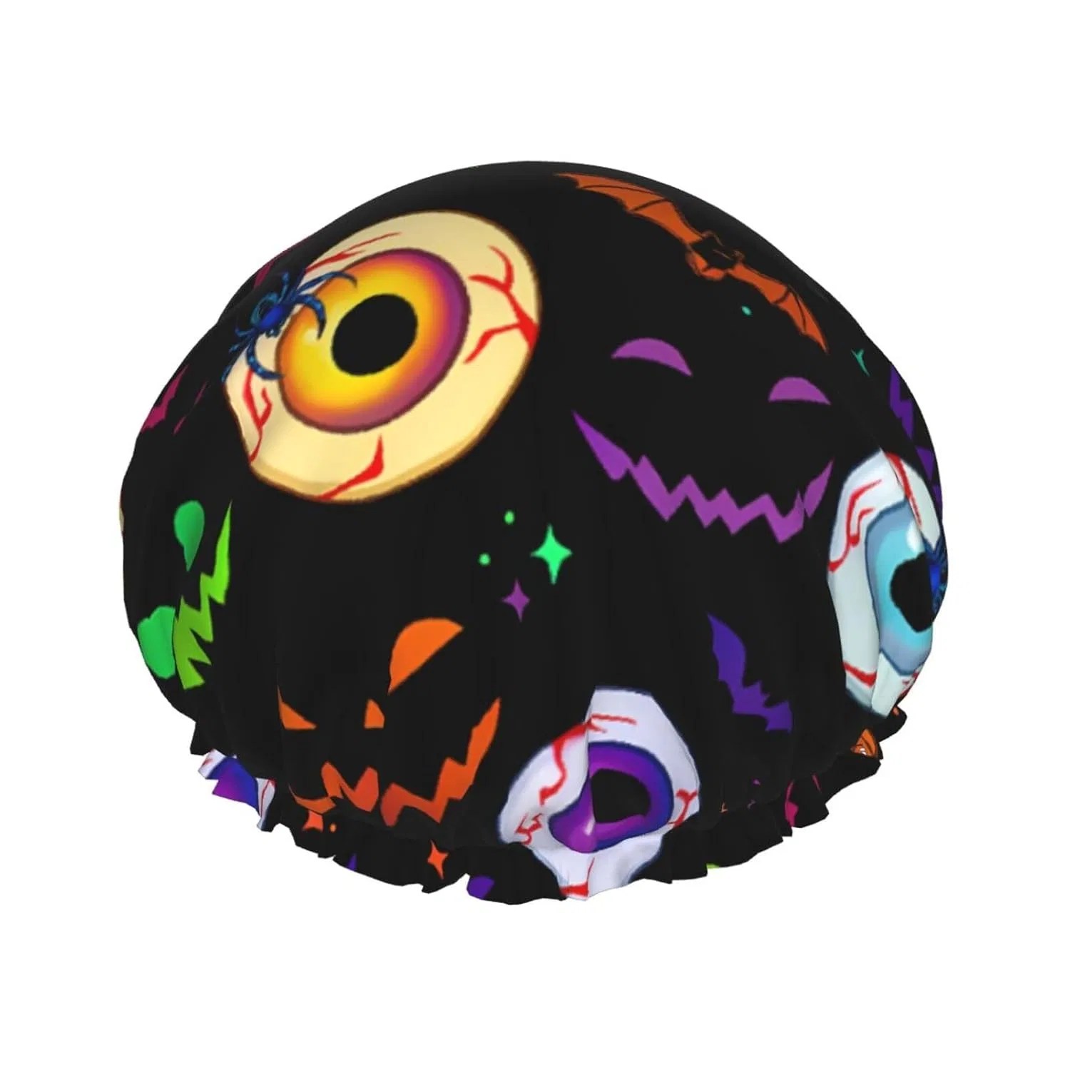 Многоразовая шапочка для душа с принтом, peiyeety, Halloween Horror Eye And Spider