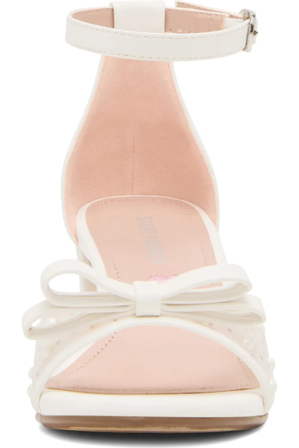 Сандалии детские с бусинами и бантом Jadia Steve Madden, Wht Mesh — фото 3