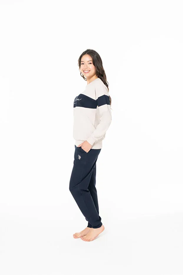 Женский пижамный комплект с длинным рукавом U.S. Polo Assn., Beige