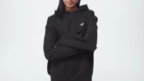 Женское худи оверсайз из флиса Essentials Adidas Originals, черный — фото 2