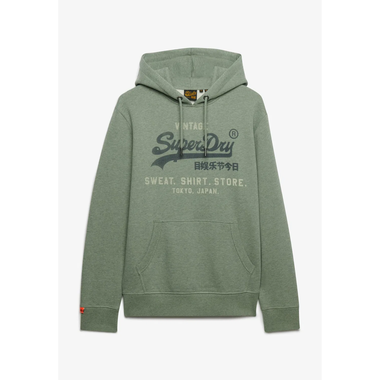 Мужской худи с капюшоном из хлопковой смеси Superdry, Thyme Green Marl — фото 2
