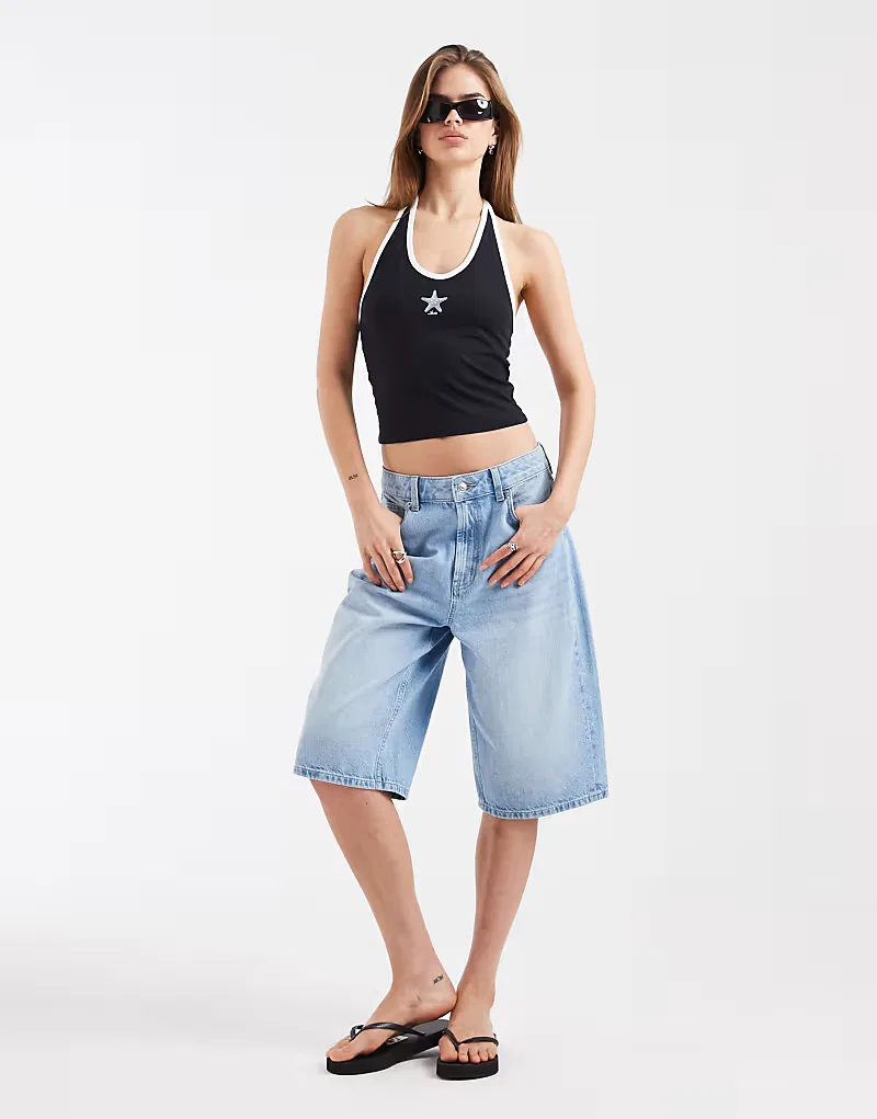 Топ Levi's Ella с принтом и завязками на шее, черный — фото 2