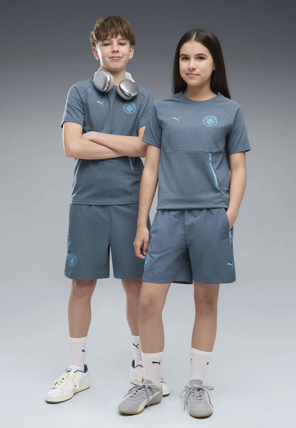 Футболка унисекс с принтом «Манчестер Сити» и технологичным карманом Puma, Evening Sky-Luminous Blue — фото 2