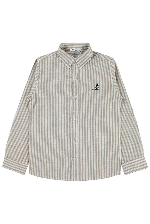 Детская рубашка для мальчиков с вышивкой Civil Boys, Beige