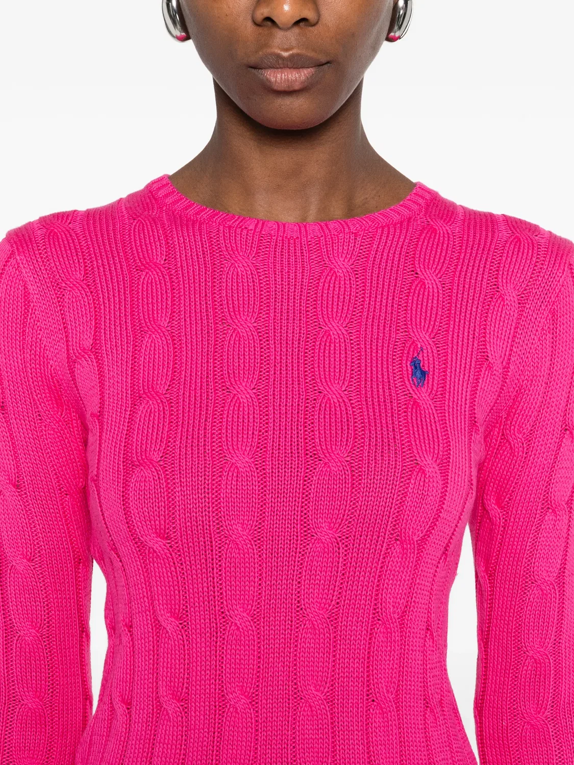 Polo Ralph Lauren Кабельный свитер розовый — фото 3
