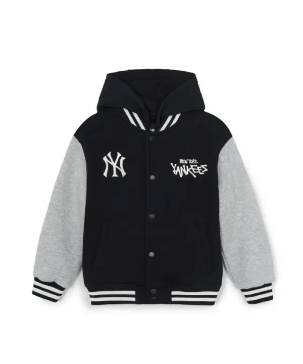 Джемпер-худи с пике и нашивкой, Street, Mlb Kids, черный — фото 3
