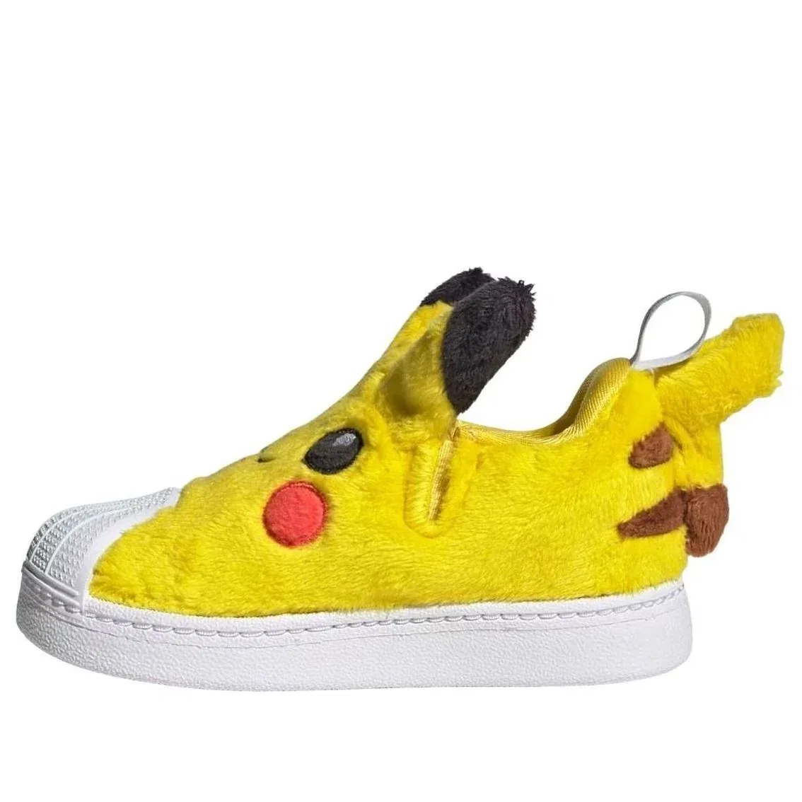 Детские шлепанцы с меховым верхом Pokemon Superstar Quickon 'Pikachu' adidas, Yellow / Core Black / Cloud White