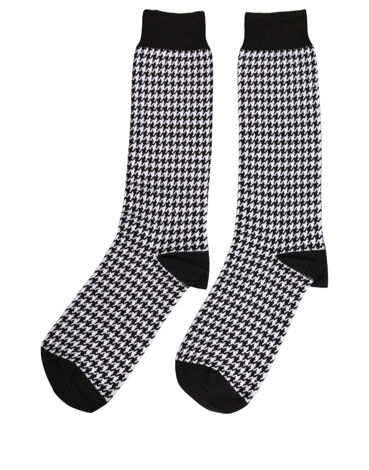 Женские носки с узором гусиная лапка Mid Calf Dolce & Gabbana, Black and White — фото 2