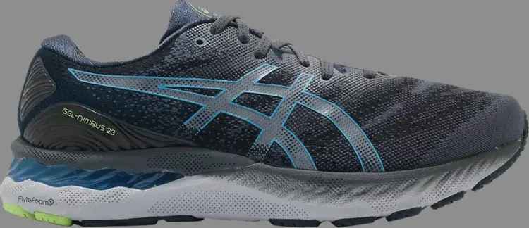 

Кроссовки gel nimbus 23 4e wide 'carrier grey digital aqua' Asics, серый