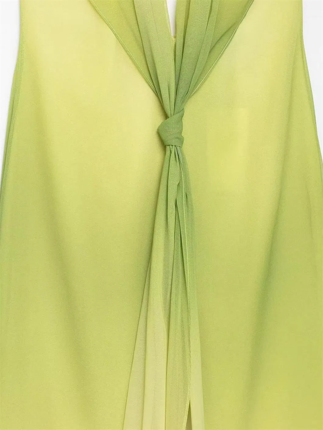Женское летнее платье с галстуком V-образным вырезом Tie Dye, Green — фото 4
