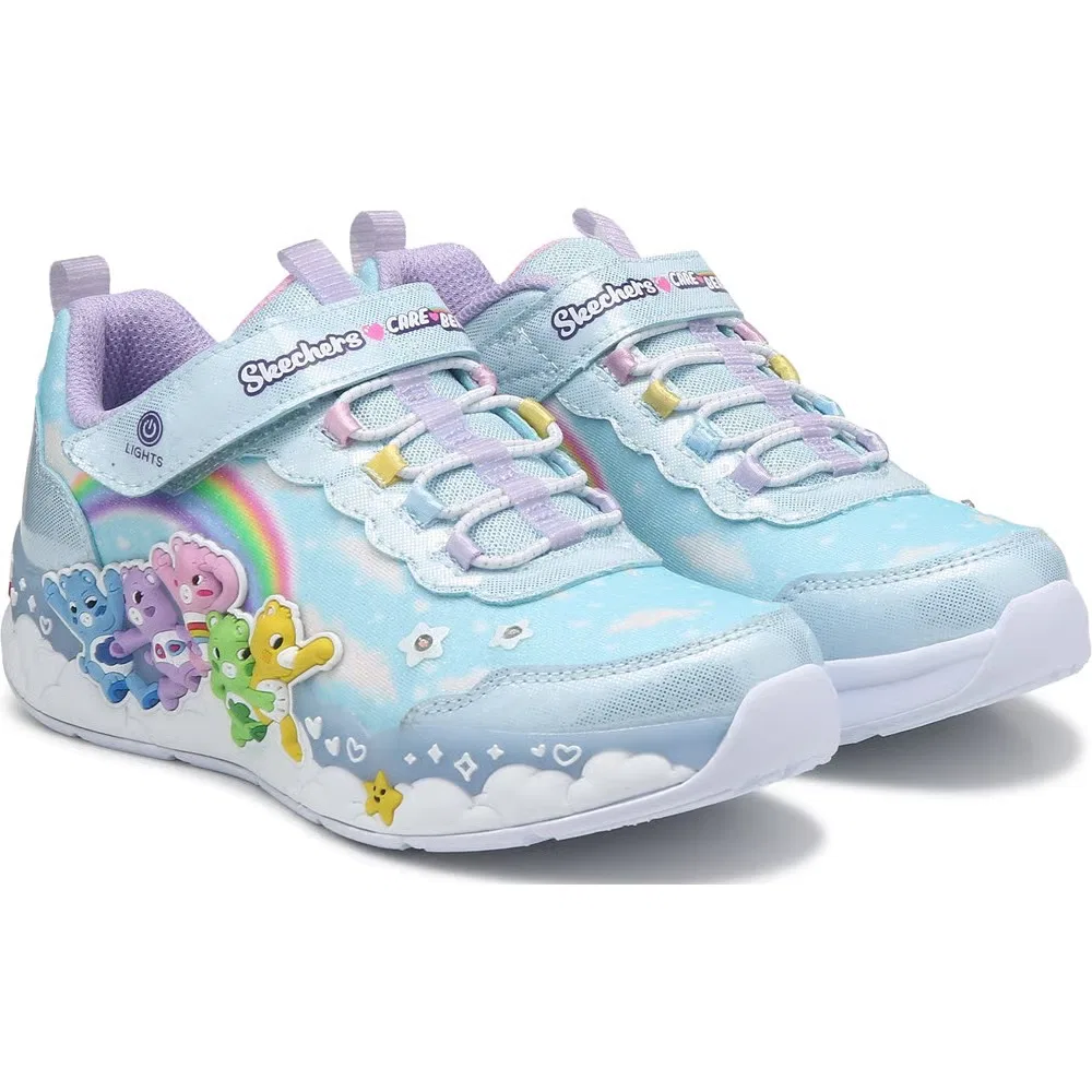 Детские светящиеся кроссовки Care Bear Skechers, Blue Multi Care Bear