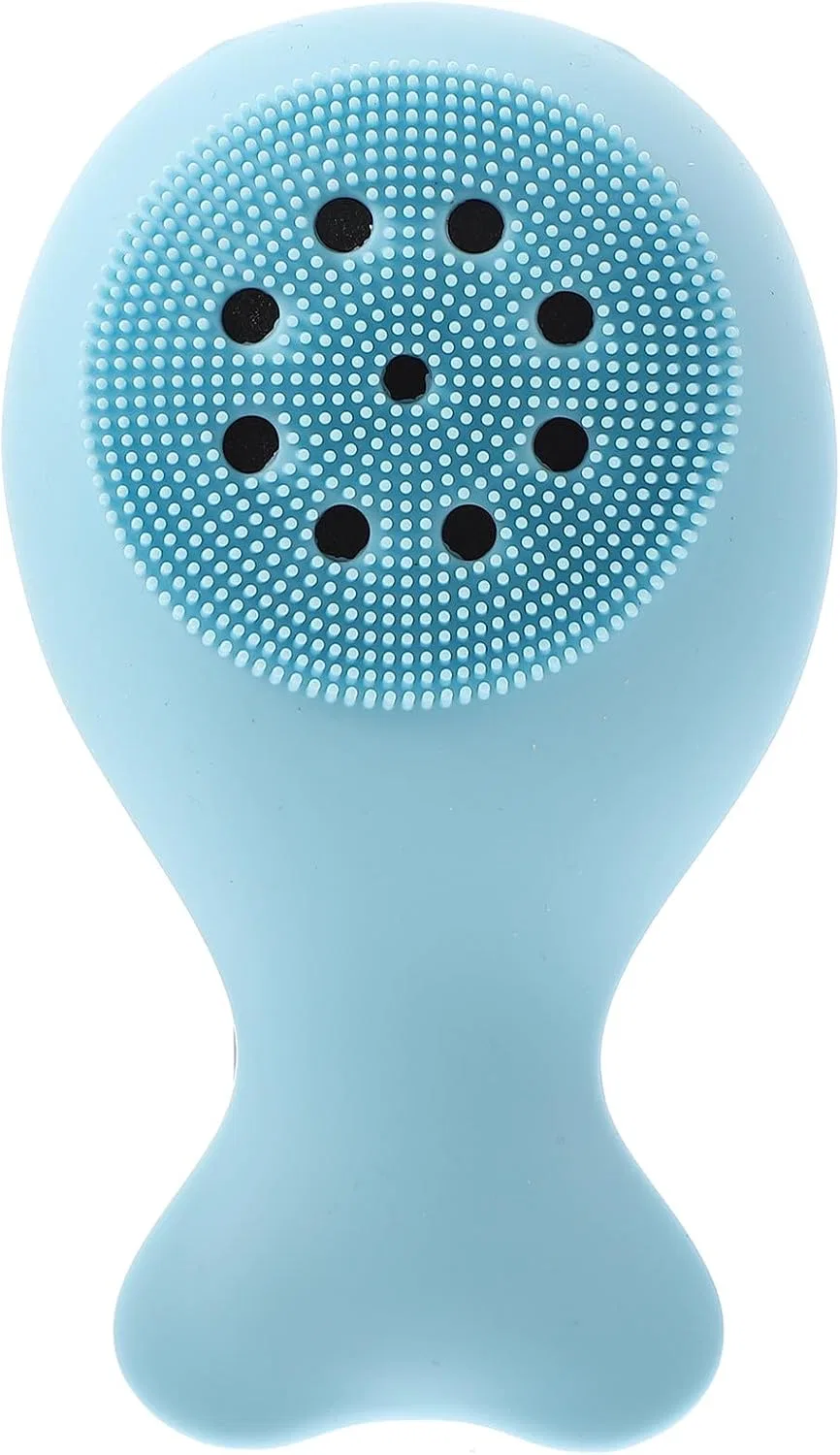 Щетка для душа силиконовая с губкой HEALEEP, 1 шт, 15x9x5.5 см, Blau