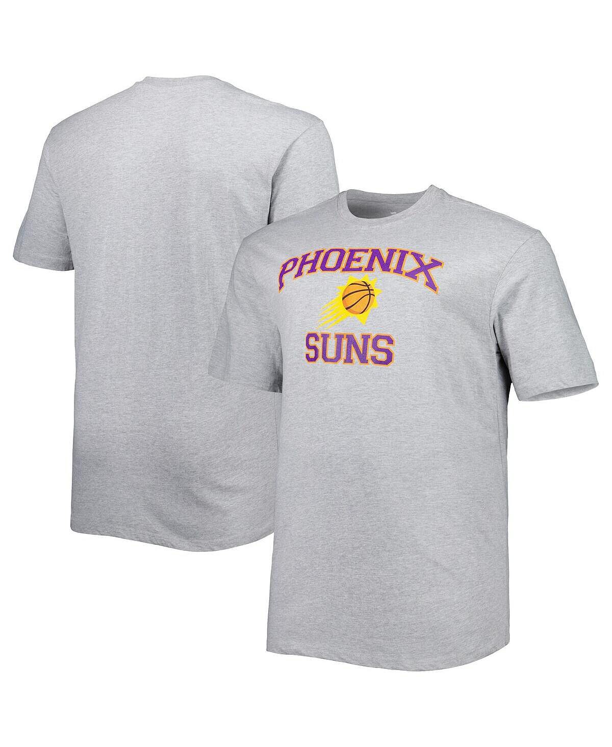 

Мужская футболка phoenix suns big and tall heart and soul с меланжевым покрытием серого цвета Profile, мульти