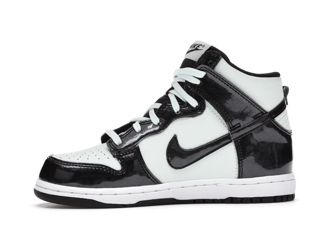 Детские кроссовки высокие с контрастными накладками Nike Dunk High SE, Barely Green/Black/White — фото 3