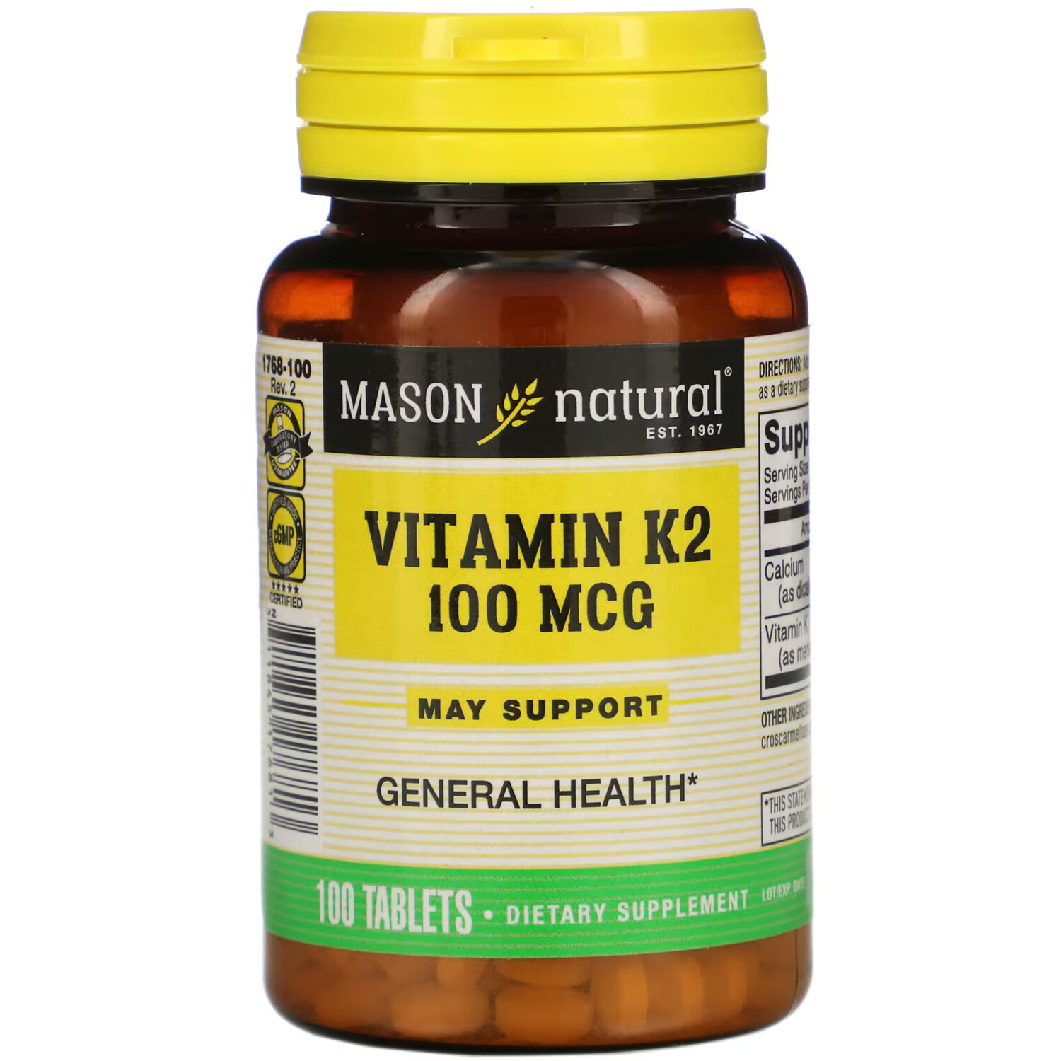

Витамин К2 Mason Natural, 100 мкг, 100 таблеток