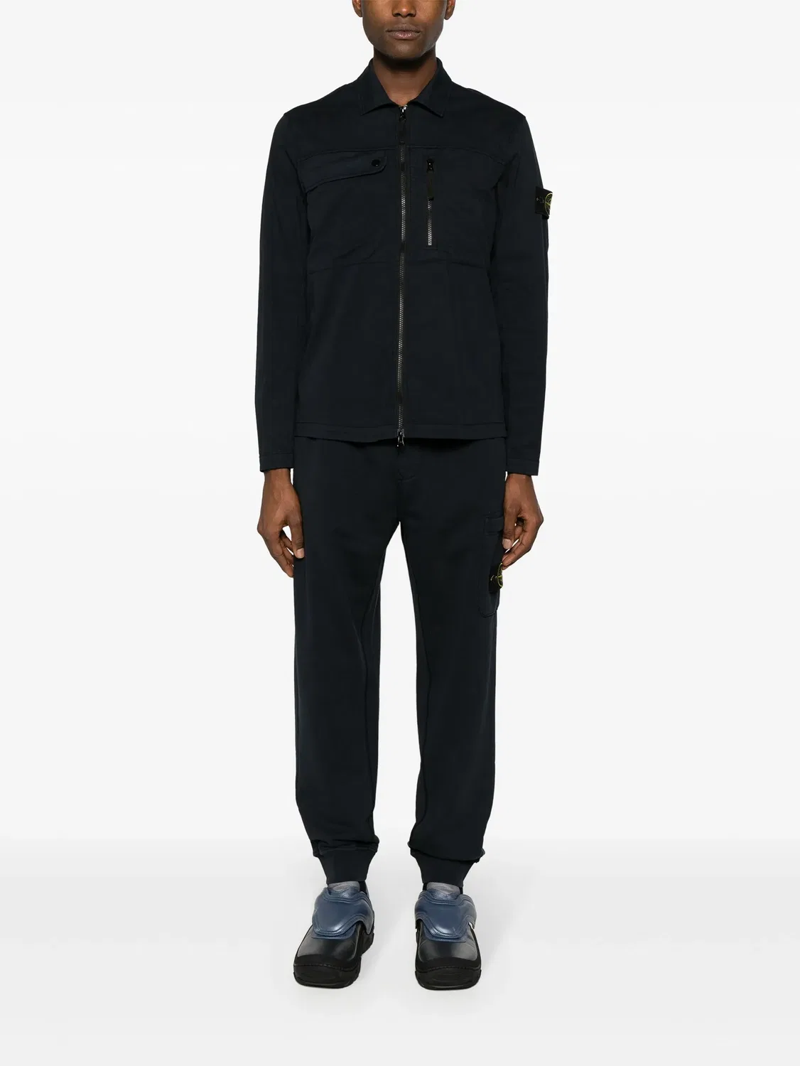 Штаны-треккинг Compass-баджа из хлопка Stone Island, темно-синий — фото 4